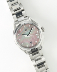 Omega Lady-Seamaster Aqua Terra 34mm Diamond Mother-of-Pearl Dial Watch