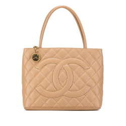 Chanel B Chanel Brown Nude Caviar Leather Leather Caviar Medallion Tote Italy