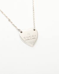 Gucci Logo Plate Silver Necklace