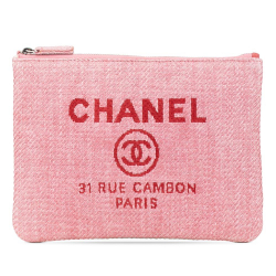 Chanel AB Chanel Pink Straw Natural Material Small Deauville O Case Clutch Italy