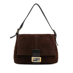 Fendi B Fendi Brown Dark Brown Suede Leather Mamma Forever Italy