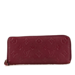 Louis Vuitton B Louis Vuitton Purple Monogram Empreinte Leather Clemence Zippy Wallet France