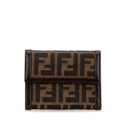 Fendi B Fendi Brown Canvas Fabric Zucca Small Wallet Italy