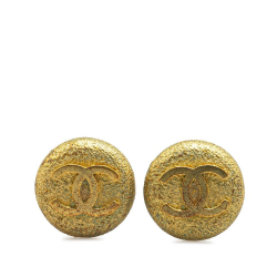 Chanel B Chanel Gold Gold Plated Metal CC Clip On Earrings France