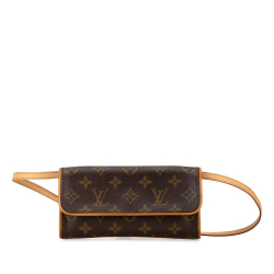 Louis Vuitton AB Louis Vuitton Brown Monogram Canvas Canvas Monogram Pochette Twin PM Spain