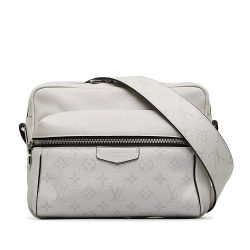 Louis Vuitton AB Louis Vuitton White Taiga Leather Leather Monogram Taigarama Outdoor Messenger Italy