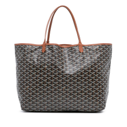 Goyard AB Goyard Black with Brown Coated Canvas Fabric Goyardine Saint Louis GM France