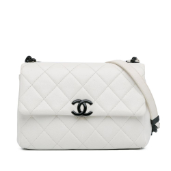 Chanel AB Chanel White Caviar Leather Leather Medium Quilted Caviar My Everything Flap Italy