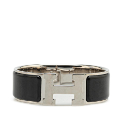 Hermès B Hermès Black with Silver Enamel Other Wide Clic Clac H Bracelet PM France