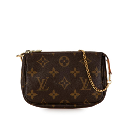 Louis Vuitton AB Louis Vuitton Brown Monogram Canvas Canvas Monogram Mini Pochette Accessoires France