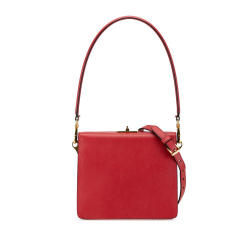 Prada B Prada Red Saffiano Leather Begonia Satchel Italy