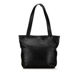 Chanel B Chanel Black Lambskin Leather Leather Embossed Lambskin CC Tote Italy