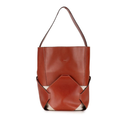 Celine B Celine Brown Calf Leather Large Holdall Bucket Bag Italy