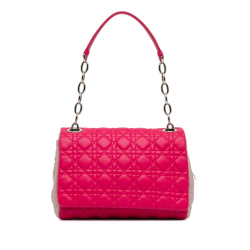 Christian Dior AB Dior Pink Hot Pink Lambskin Leather Leather Lambskin Cannage Soft Flap Italy