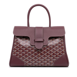 Goyard A Goyard Red Bordeaux Coated Canvas Fabric Goyardine Saigon Tote France