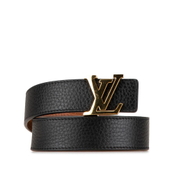 Louis Vuitton B Louis Vuitton Black Calf Leather Initiales Belt Spain