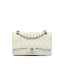 Chanel B Chanel White Ivory Caviar Leather Leather Medium Classic Caviar Double Flap France