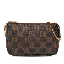 Louis Vuitton B Louis Vuitton Brown Damier Canvas Canvas Damier Ebene Mini Pochette Accessoires France