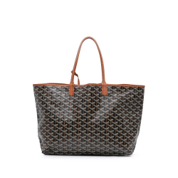 Goyard AB Goyard Black with Brown Coated Canvas Fabric Goyardine Saint Louis PM France