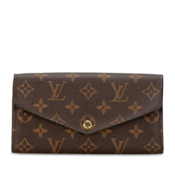 Louis Vuitton B Louis Vuitton Brown Monogram Canvas Canvas Monogram Portefeuille Sarah Wallet France