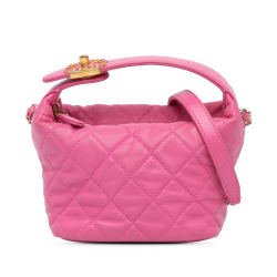 Chanel B Chanel Pink Lambskin Leather Leather Small Quilted Lambskin Perfect Meeting Hobo Bag Italy