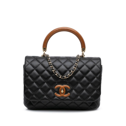 Chanel B Chanel Black Lambskin Leather Leather Quilted Lambskin Knock on Wood Satchel France