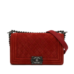 Chanel B Chanel Red Caviar Leather Leather Medium Caviar Boy Flap Bag Italy