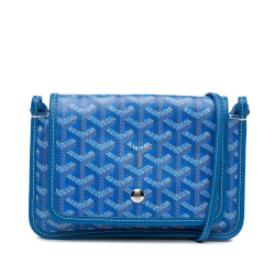 Goyard AB Goyard Blue Coated Canvas Fabric Goyardine Plumet Pocket Wallet France