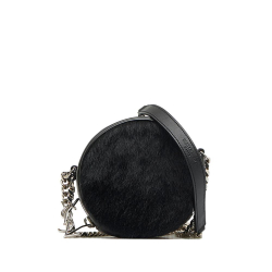 Saint Laurent A Saint Laurent Black Pony Hair Natural Material Round Crossbody Italy