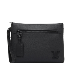 Louis Vuitton AB Louis Vuitton Black Calf Leather Aerogram Takeoff Pouch France