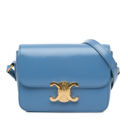 Celine AB Celine Blue Light Blue Calf Leather Teen skin Triomphe Crossbody Italy