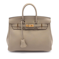 Hermès A Hermès Gray Light Gray Calf Leather Togo Birkin Retourne 25 France