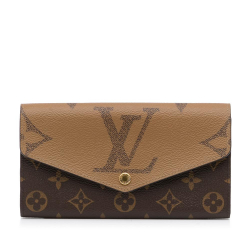 Louis Vuitton AB Louis Vuitton Brown Monogram Canvas Canvas Monogram Reverse Sarah Long Wallet France