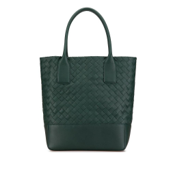 Bottega Veneta AB Bottega Veneta Green Dark Green Nappa Leather Leather Nappa Intrecciato Tote Italy