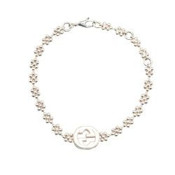 Gucci B Gucci Silver SV925 / Sterling Silver Metal Sterling Silver Interlocking G Charm Bracelet Italy