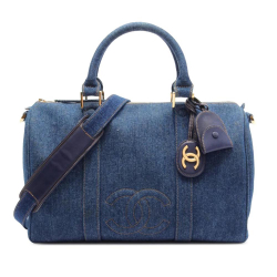 Chanel B Chanel Blue Denim Fabric CC Satchel France