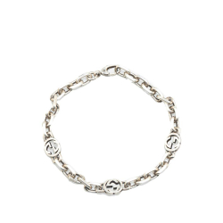 Gucci B Gucci Silver Silver Metal Interlocking G Chain Bracelet Italy