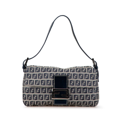 Fendi B Fendi Gray Canvas Fabric Zucchino Baguette Italy