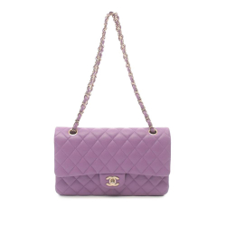 Chanel AB Chanel Purple Lilac Caviar Leather Leather Medium Classic Caviar Double Flap France