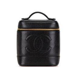 Chanel AB Chanel Black Caviar Leather Leather CC Caviar Vanity Case France