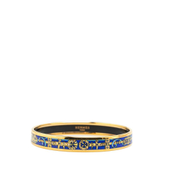 Hermès AB Hermès Blue with Gold Enamel Other Narrow Cloisonne Bangle 62 Austria