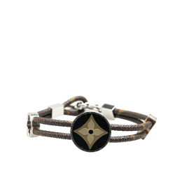 Louis Vuitton Brown Monogram Canvas Canvas Monogram Sterling Silver Brasserie Fleur Bracelet France