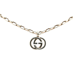 Gucci B Gucci Silver SV925 / Sterling Silver Metal Sterling Silver Interlocking G Pendant Necklace Italy