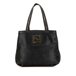 Fendi B Fendi Black Nubuck Leather Leather FF Nubuck Chains Tote Italy