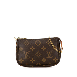 Louis Vuitton B Louis Vuitton Brown Monogram Canvas Canvas Monogram Mini Pochette Accessoires France