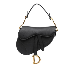 Christian Dior B Dior Black Calf Leather Mini Saddle Italy