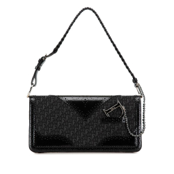 Christian Dior AB Dior Black Canvas Fabric Oblique D Trick Brogue Spectator Shoulder Bag Italy