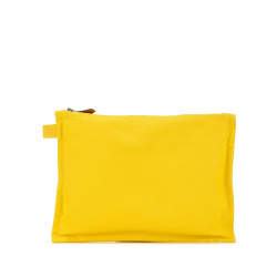 Hermès AB Hermès Yellow Canvas Fabric Bora Bora Zip Pouch France