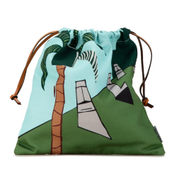 Loewe AB LOEWE Green Canvas Fabric x Ken Price Easter Island Drawstring Bag Spain