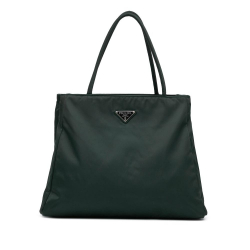 Prada B Prada Green Dark Green Nylon Fabric Tessuto City Tote Italy